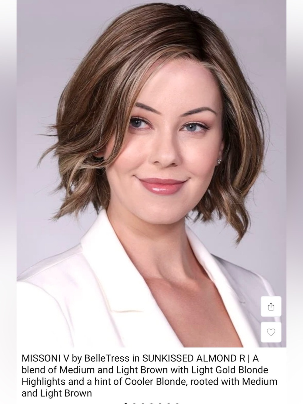Belle Tress Missoni V wig in Sunkissed Almond-R synthetic lace front wavy bob